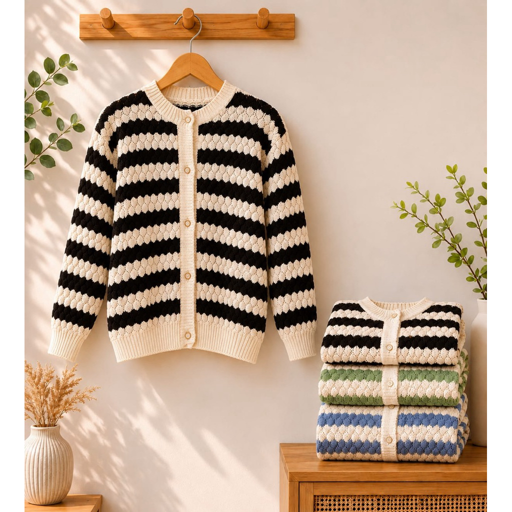(KNIT WEAR) Cardigan Rajut premium/Cardigan nanas/rajut wanita/Knitwear rajut import premium/Rajut b