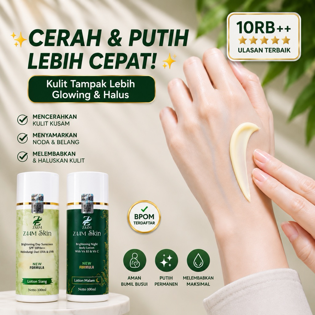HB Body Lotion Pemutih Badan 10X Lebih Cepat – ZAAM Skin White Asli BPOM | Aman Bumil Busui | Kulit 