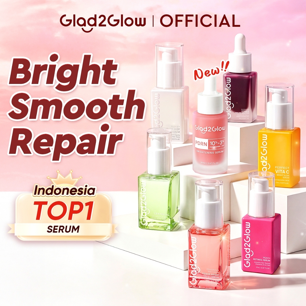Glad2Glow Serum Series-Peeling| Exfoliating | Mencerahkan Wajah | Retinol |Niacinamide| Dark Spot | 