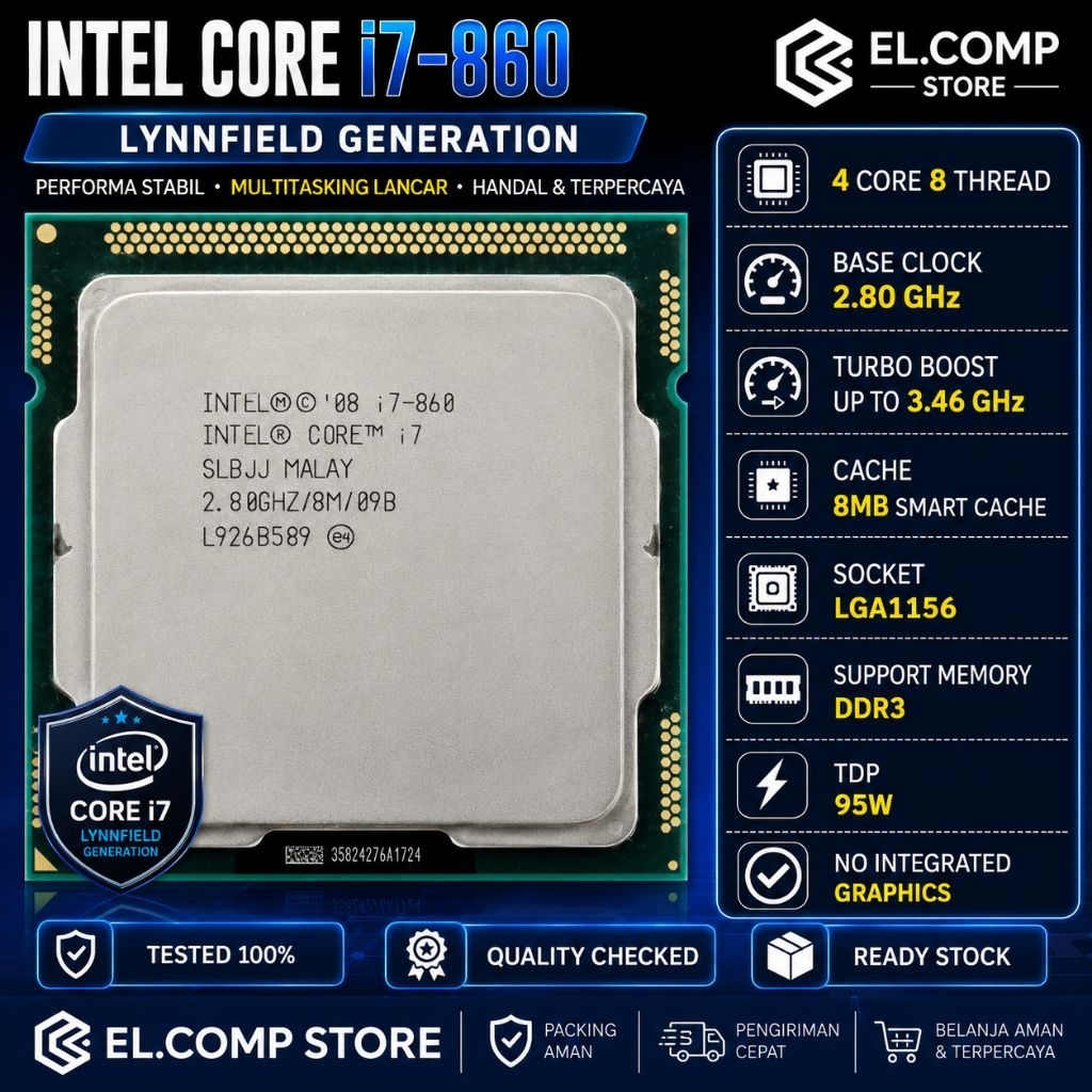 PROCESSOR INTEL CORE I7 860 TRAY LGA 1156
