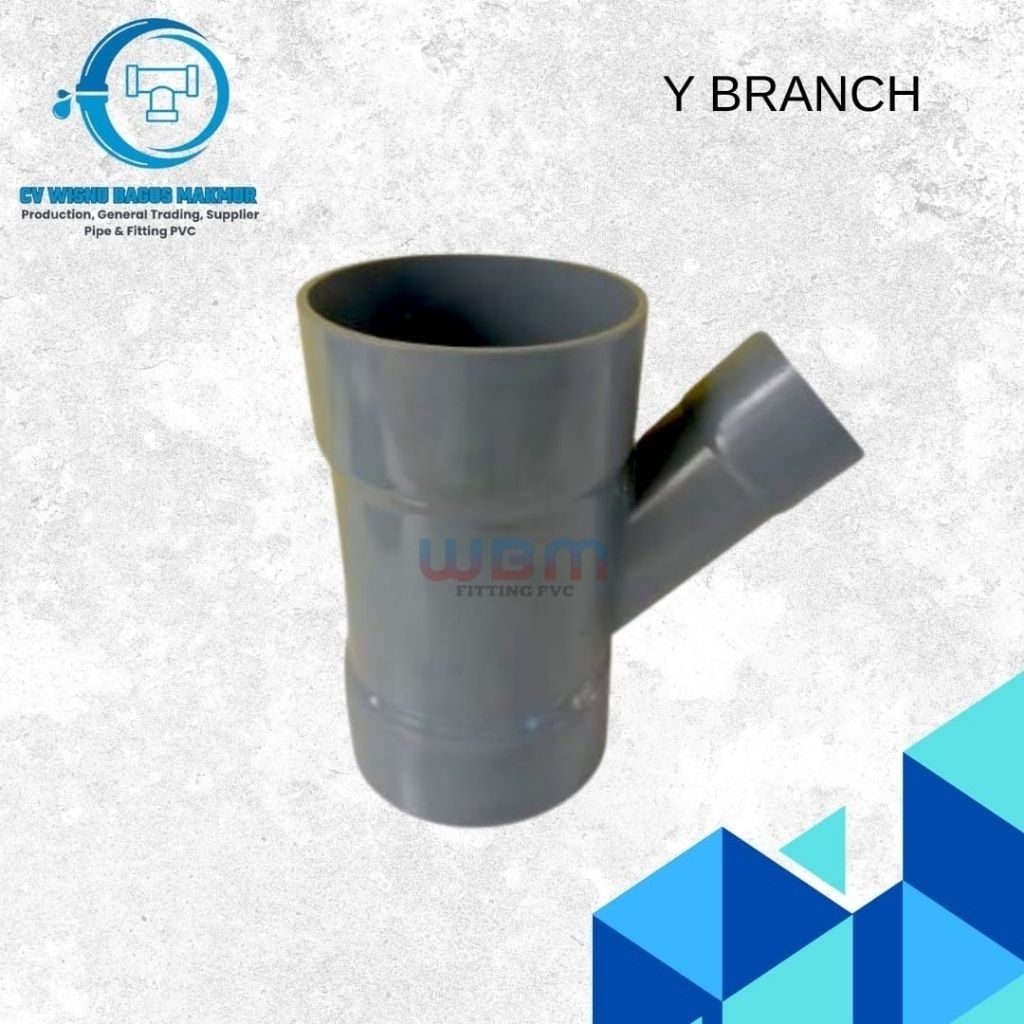 Y branch pvc 12 x 8 inchi D - Y 45° tipe D