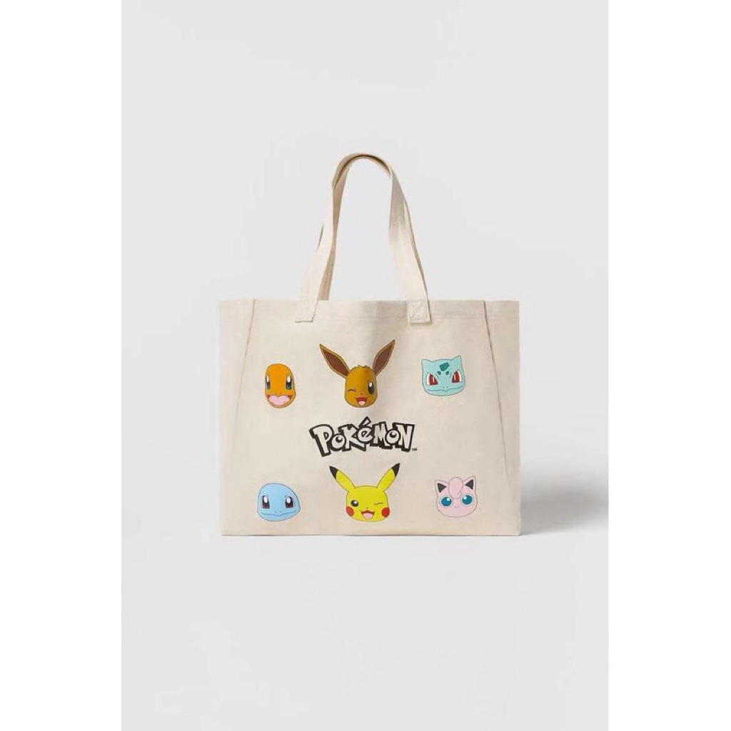 Zara Pokemon Canvas Totebag White