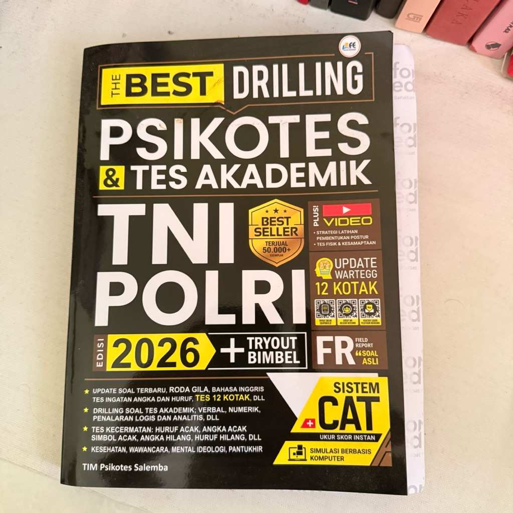(PRELOVED) Buku Best Drilling Psikotes & Tes Akademik TNI POLRI 2026