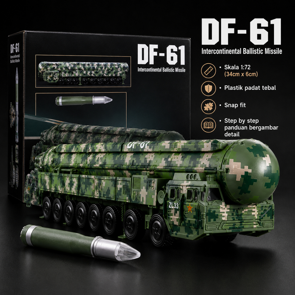 Miniatur rudal missile DF61 in ICBM rudal balistik mainan militer mainan rudal perang perangan