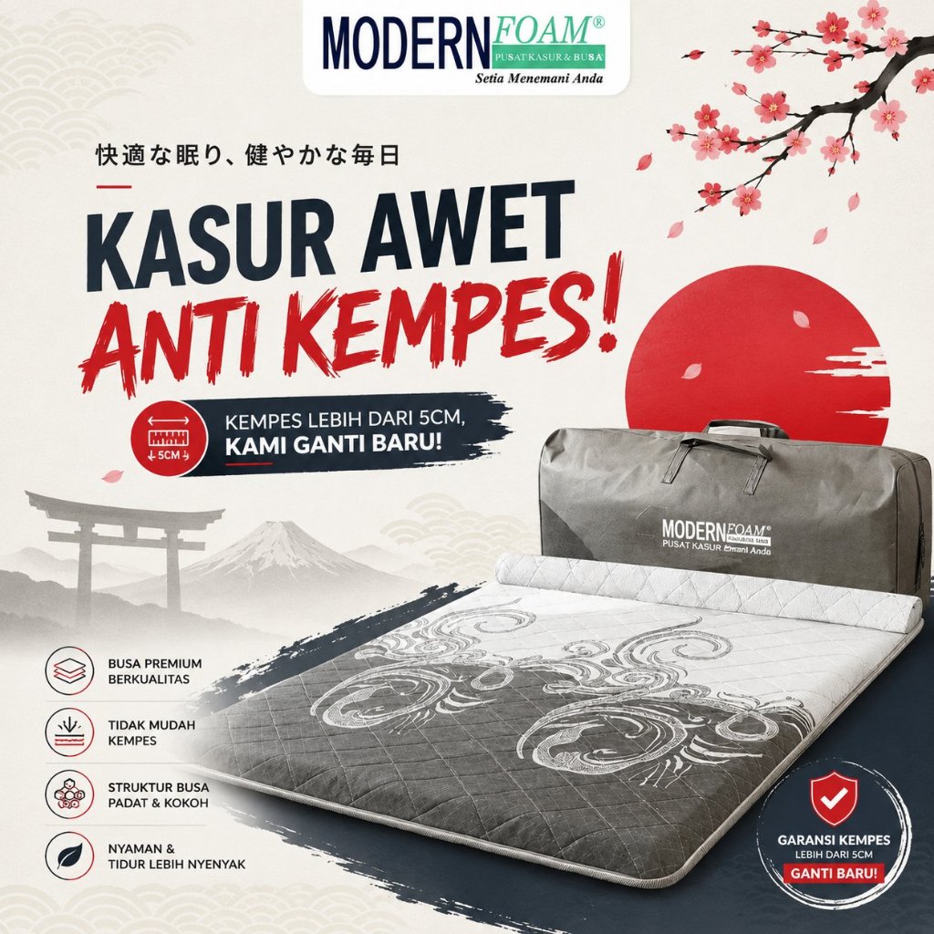 Modern Foam Kasur Lipat Lantai Matras Busa Ukuran 90 x 200