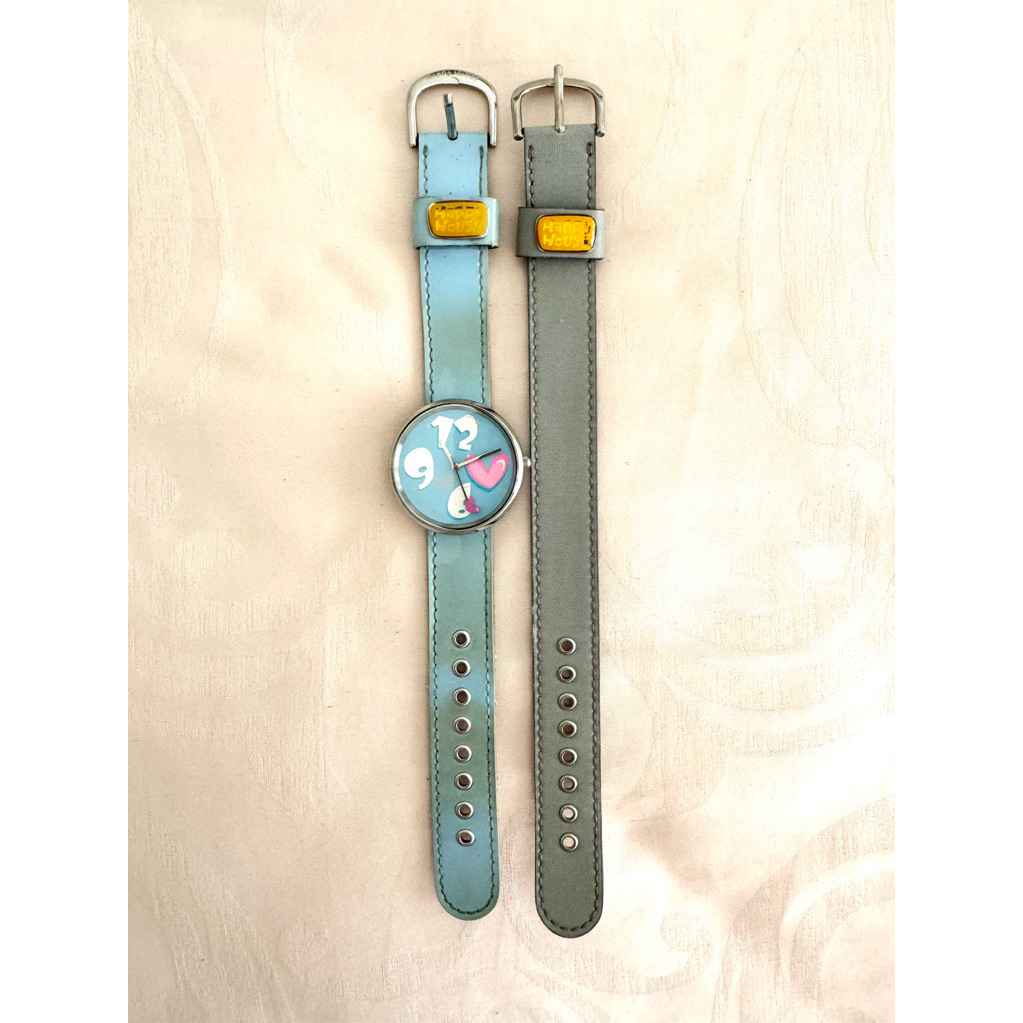 Happy House blue watch with extra strap jam tangan happy house original