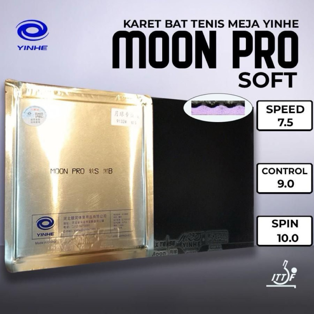Karet Bet Pingpong Tenis Meja YINHE MOON PRO SOFT Original