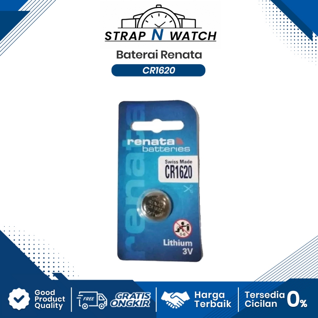 ORIGINAL CR1620 Baterai Renata 3V CR 1620 Battery Batre Kancing Baterai RENATA CR1620 CR 1620