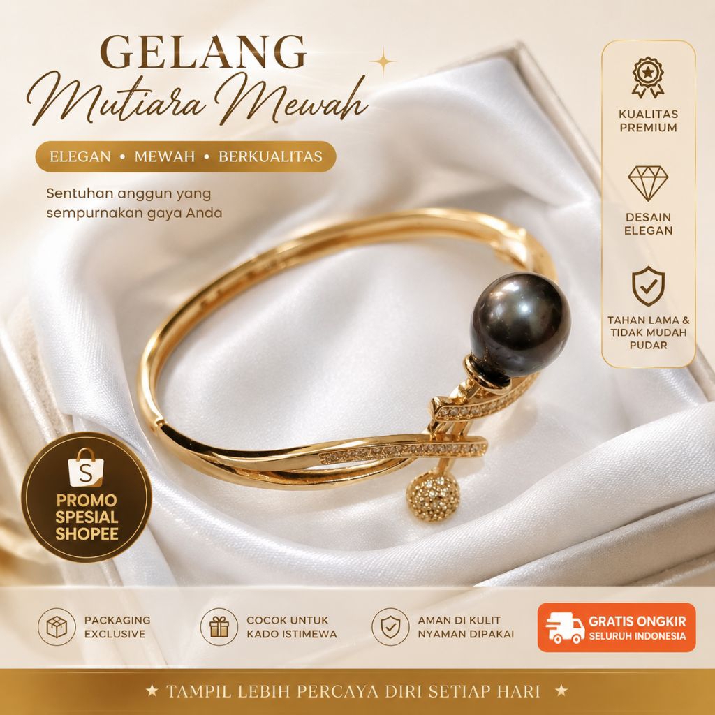 Gelang Mutiara hitam air Asin asli Lombok
