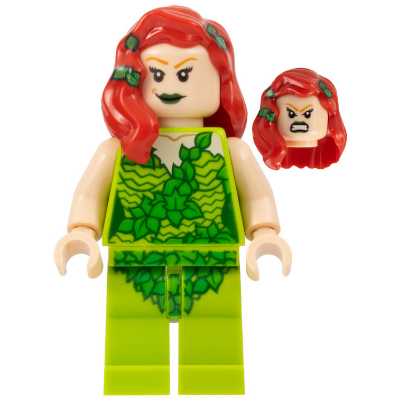 Lego Minifigure sh0010 Poison Ivy - Lime Outfit, Light Nougat Arms