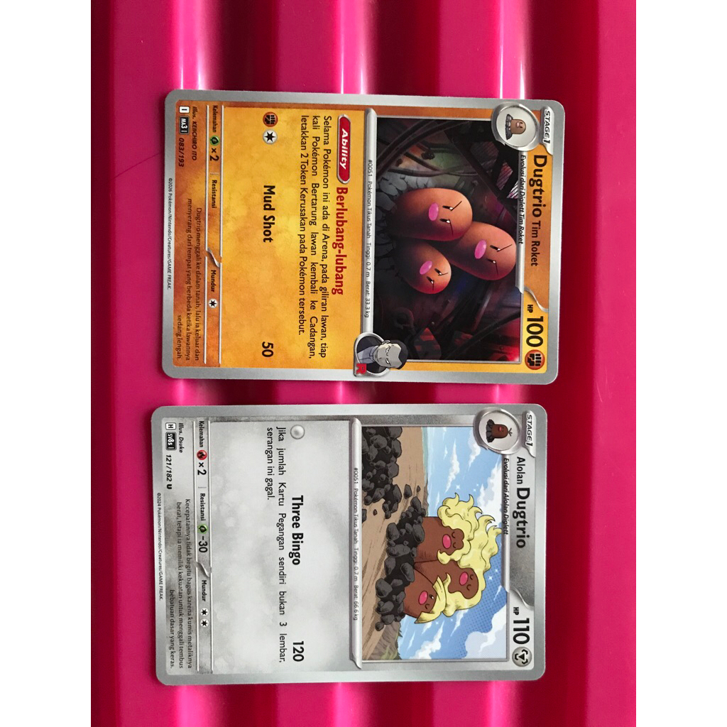 kartu pokemon dugtrio alolan dugtrio