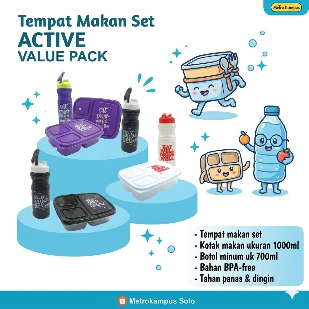 Tempat Makan Active Value Pack Biggy  Lunch Box Active