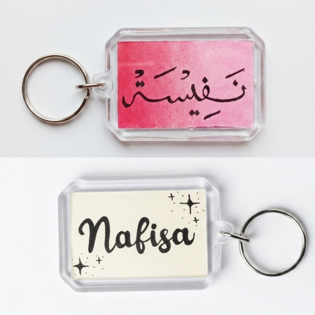 Custom Keychain Aesthetic | Nama / Kaligrafi / Mata / Wajah / Couple