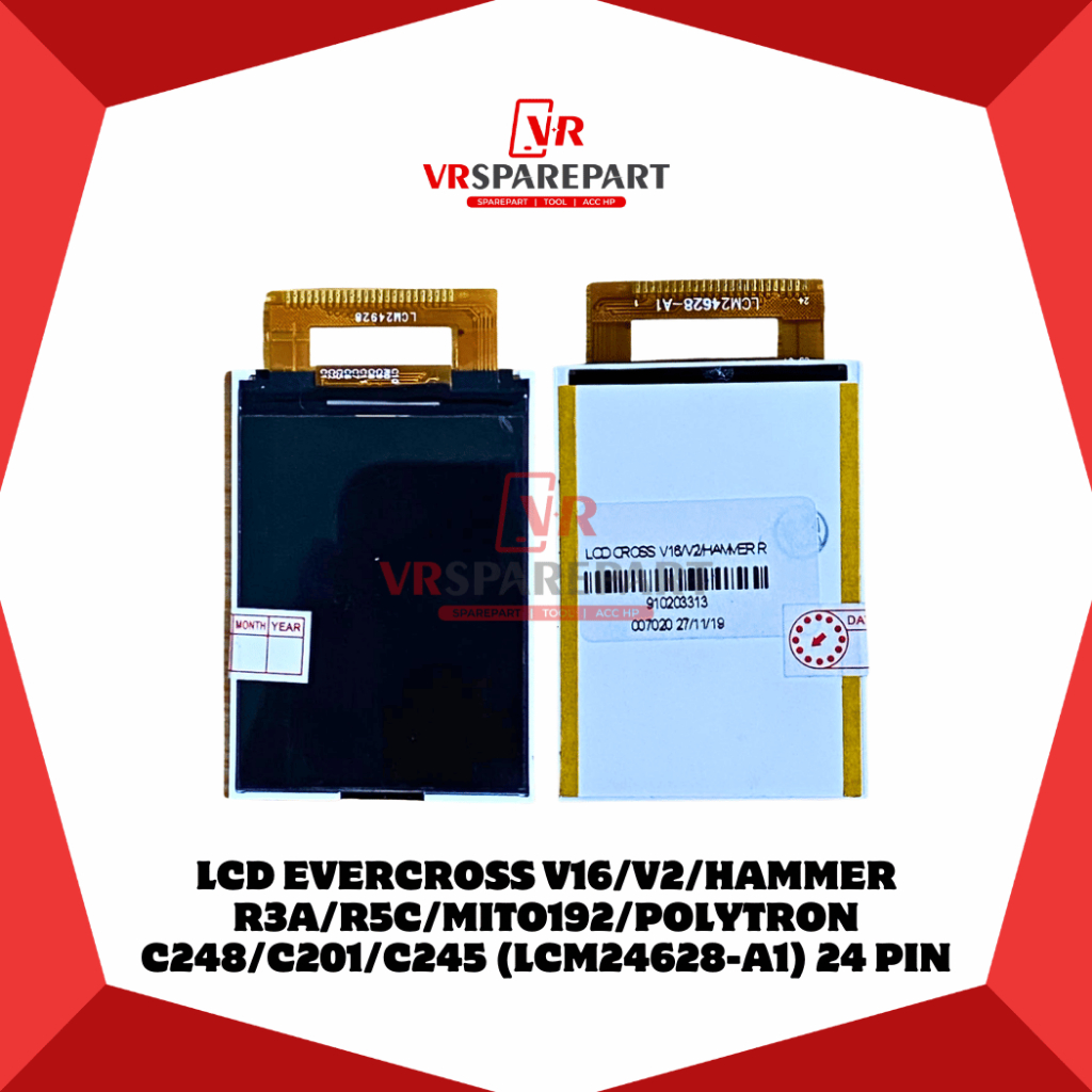 LCD EVERCROSS V16 / V2 / HAMMER R3A / R5C / MITO192 / POLYTRON C248 / C201 / C245 (LCM24628-A1) 24 P