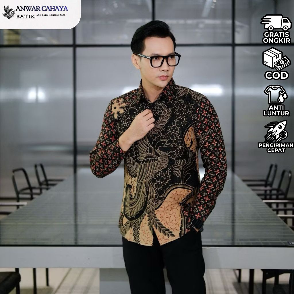 ANWAR CAHAYA BATIK – Kemeja Batik Pria Elegan Motif Abimayu Lengan Panjang Premium