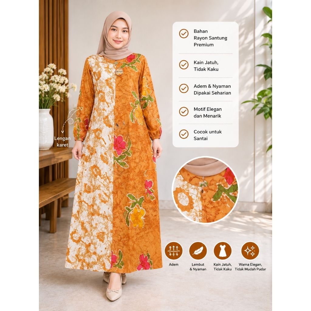 LONGDRESS BATIK CAP || LONGDRESS BATIK CAP COLETAN || LONGDRESS BATIK BUSUI RESLETING
