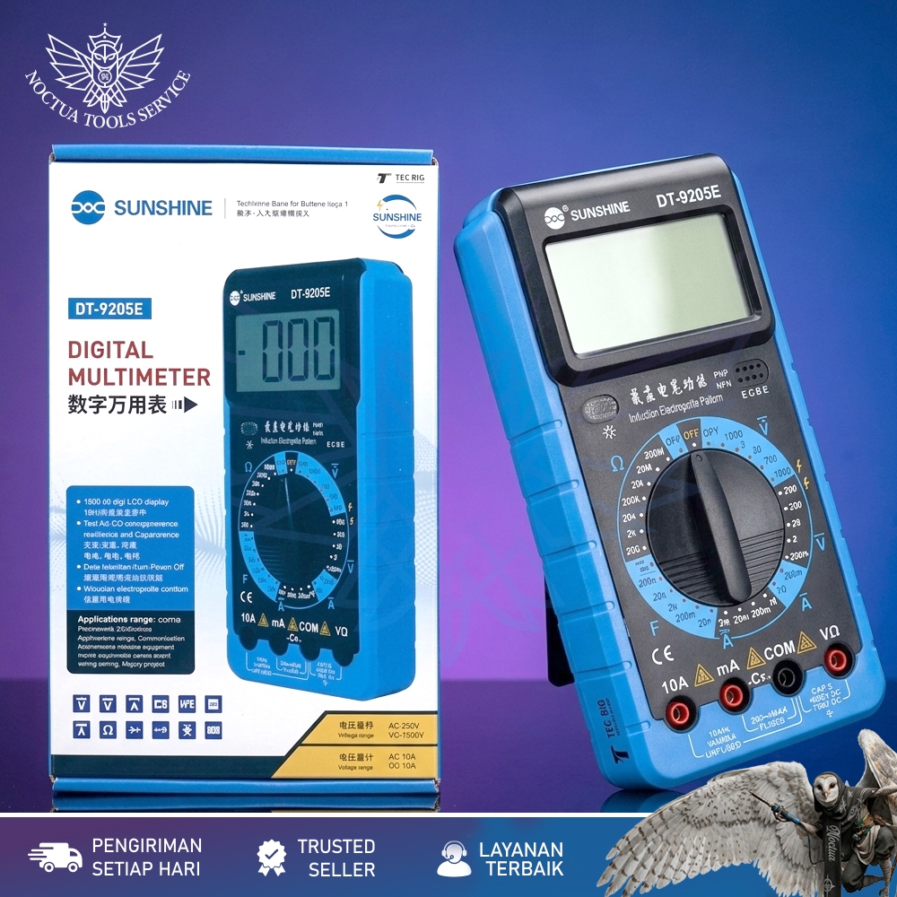 Multitester Digital Sunshine DT-9205E Original Sunshine / Avometer Sunshine DT-9205E Digita