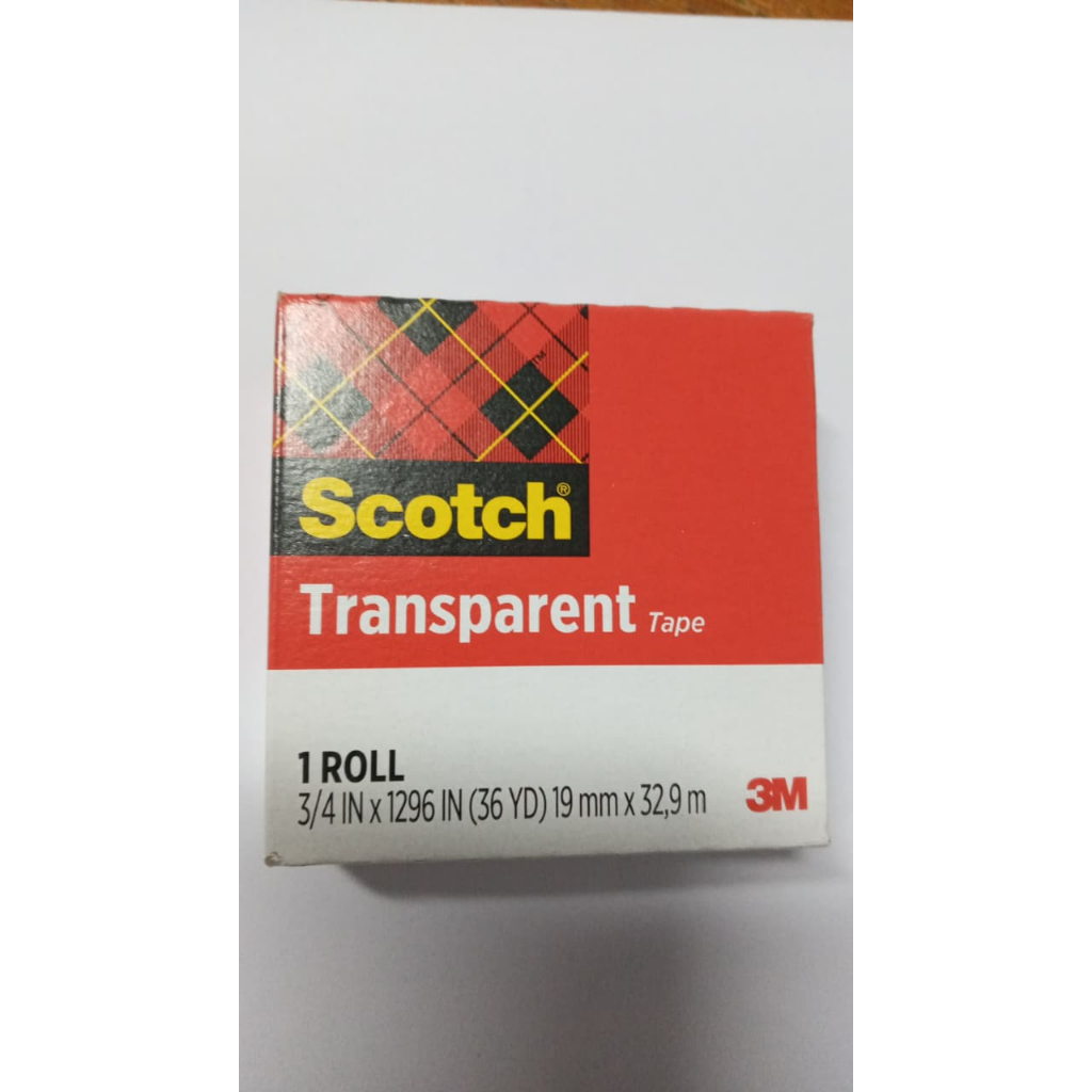 3M scotch transparent tape 600 ukuran 3/4inch x 36y