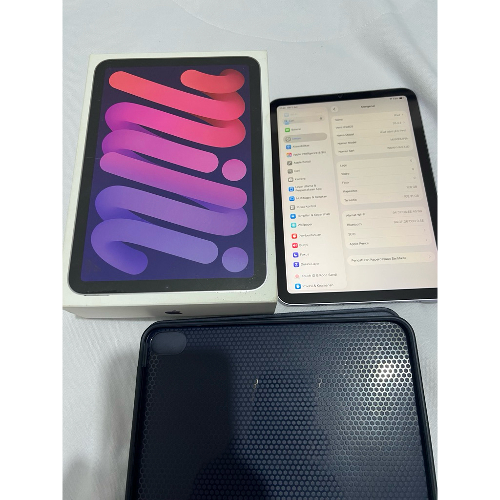 Ipad Mini 7 128gb ex inter fullset second preloved likenew