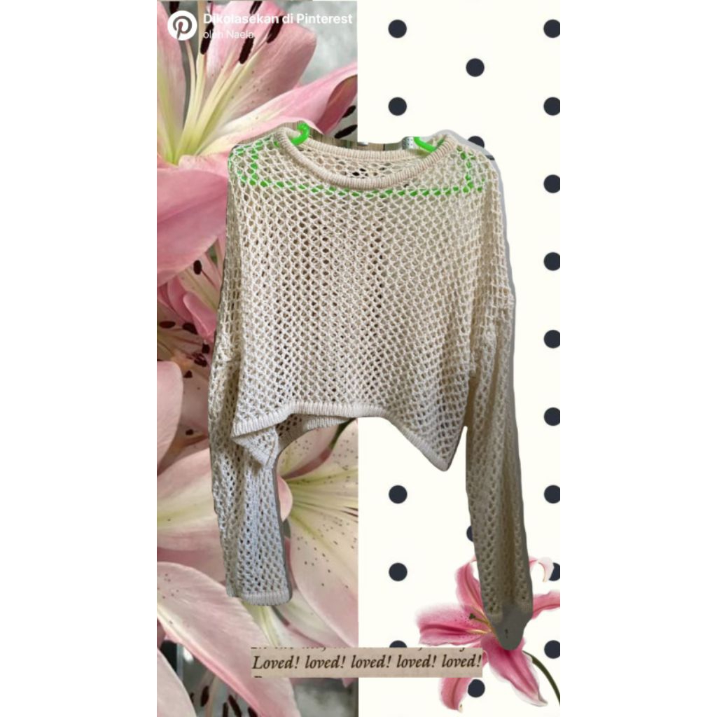 (baca deskripsi)PRELOVED OOTD PANTAI BAJU JARING-JARING