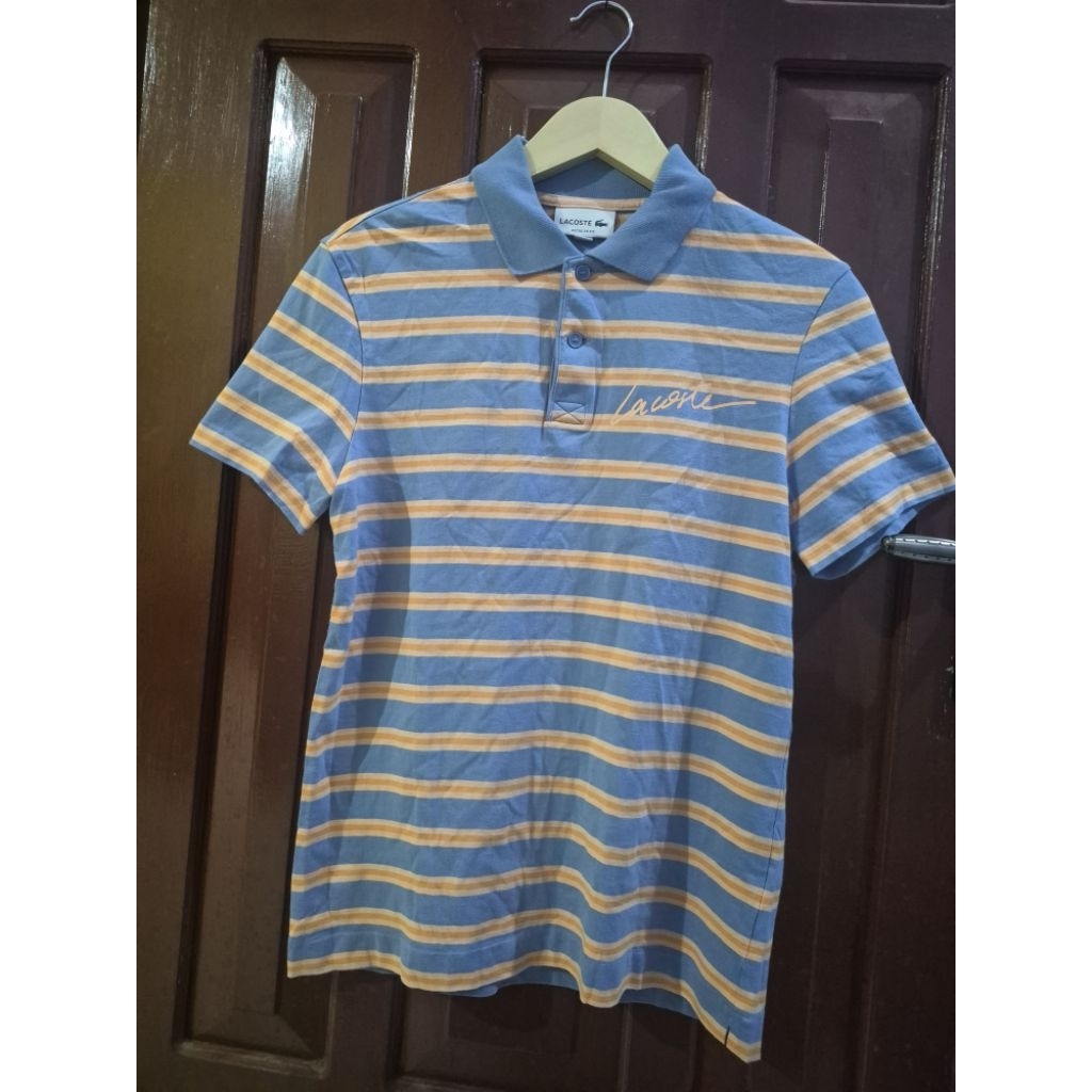baju polo lacoste salur slim fit original