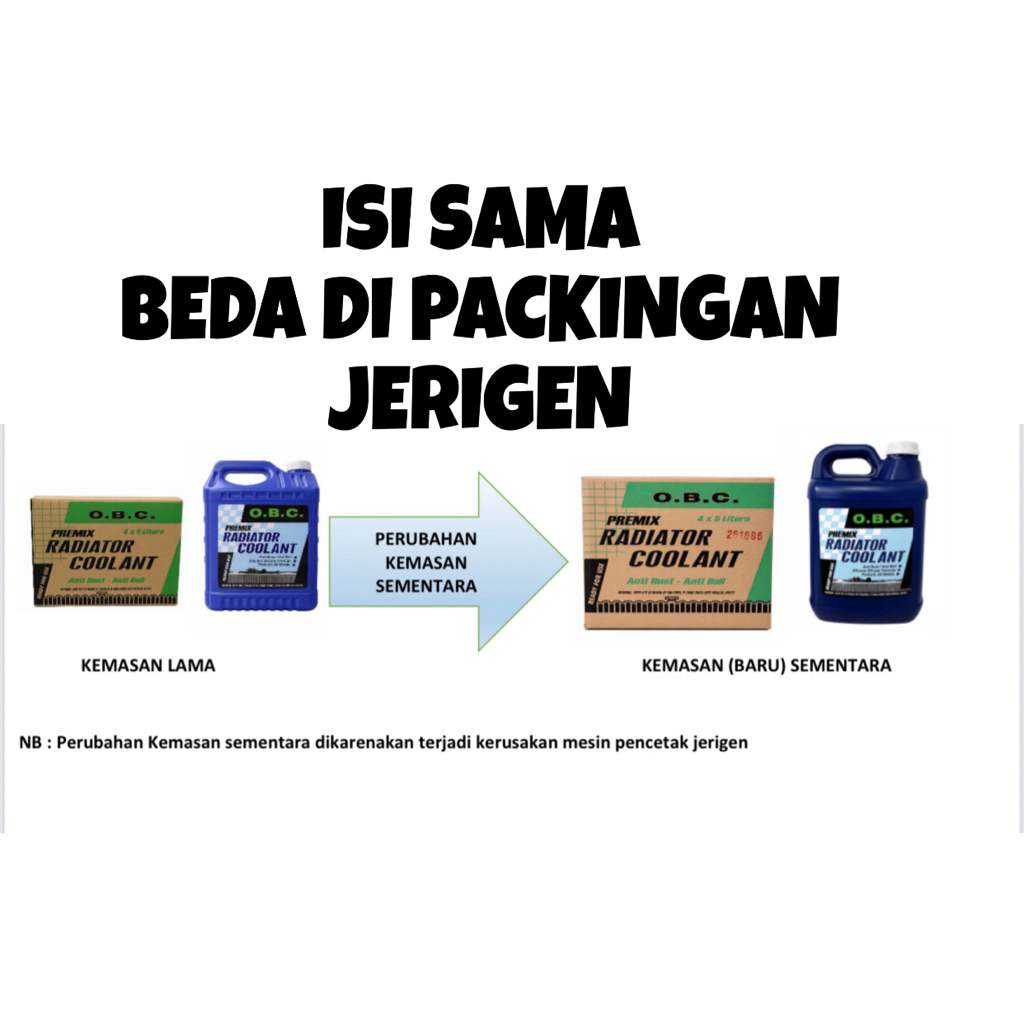 Stylezonee Radiator Coolant Obc / Air Radiator O.B.C 5 Liter Hijau Dan Merah