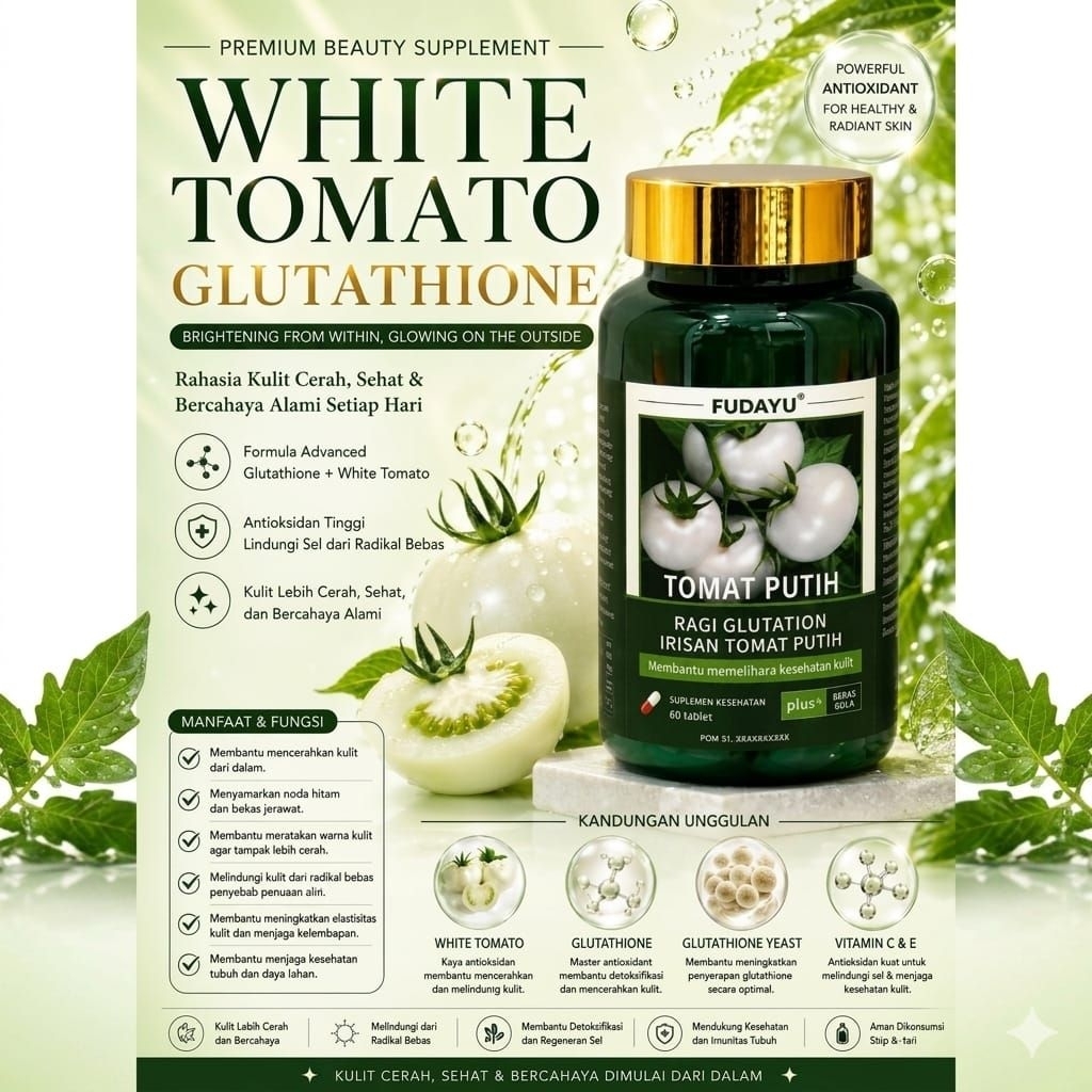 THE MERMAID BITES FUDAYU GLUTATHIONE WHITE TOMATO L-CYSTEINE WHITENING CAPSULES