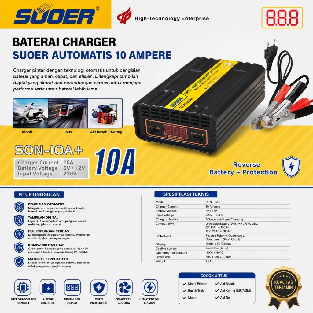Battery Charger Digital SOUER 10 Ampere Automatis