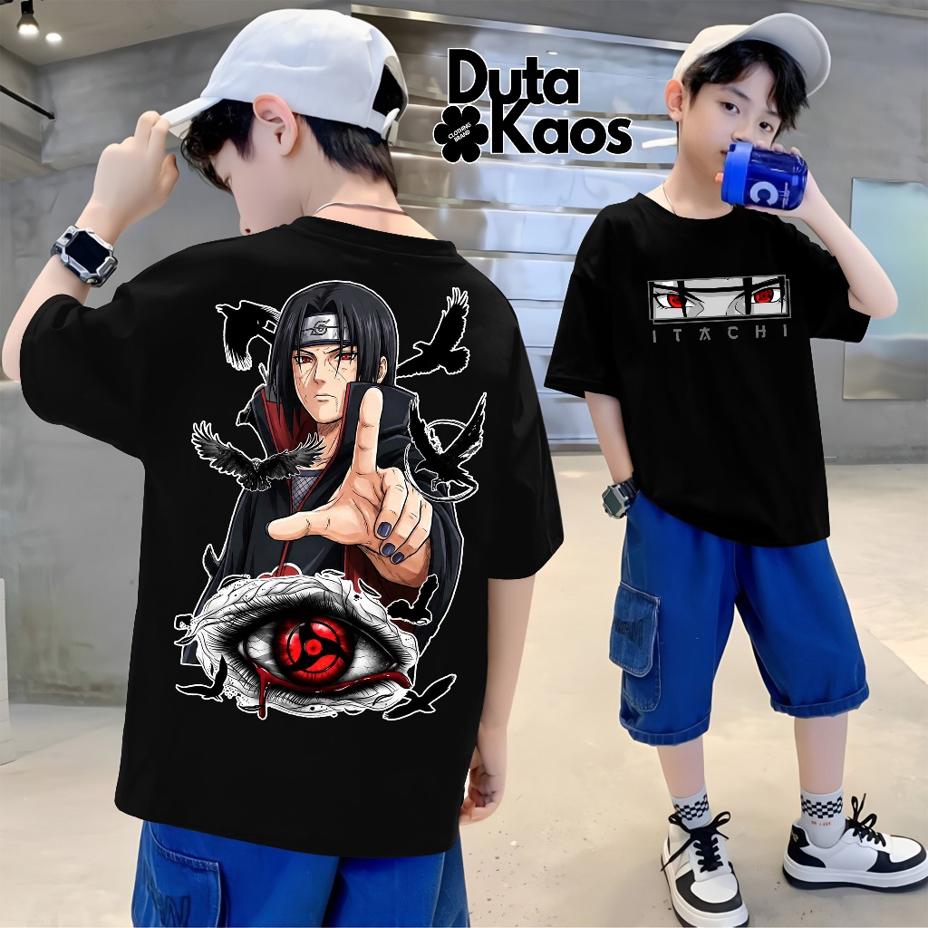 Kaos anak anak bertema anime  gambar karakter // Itachi Uchiha // dari Naruto bahan cotton