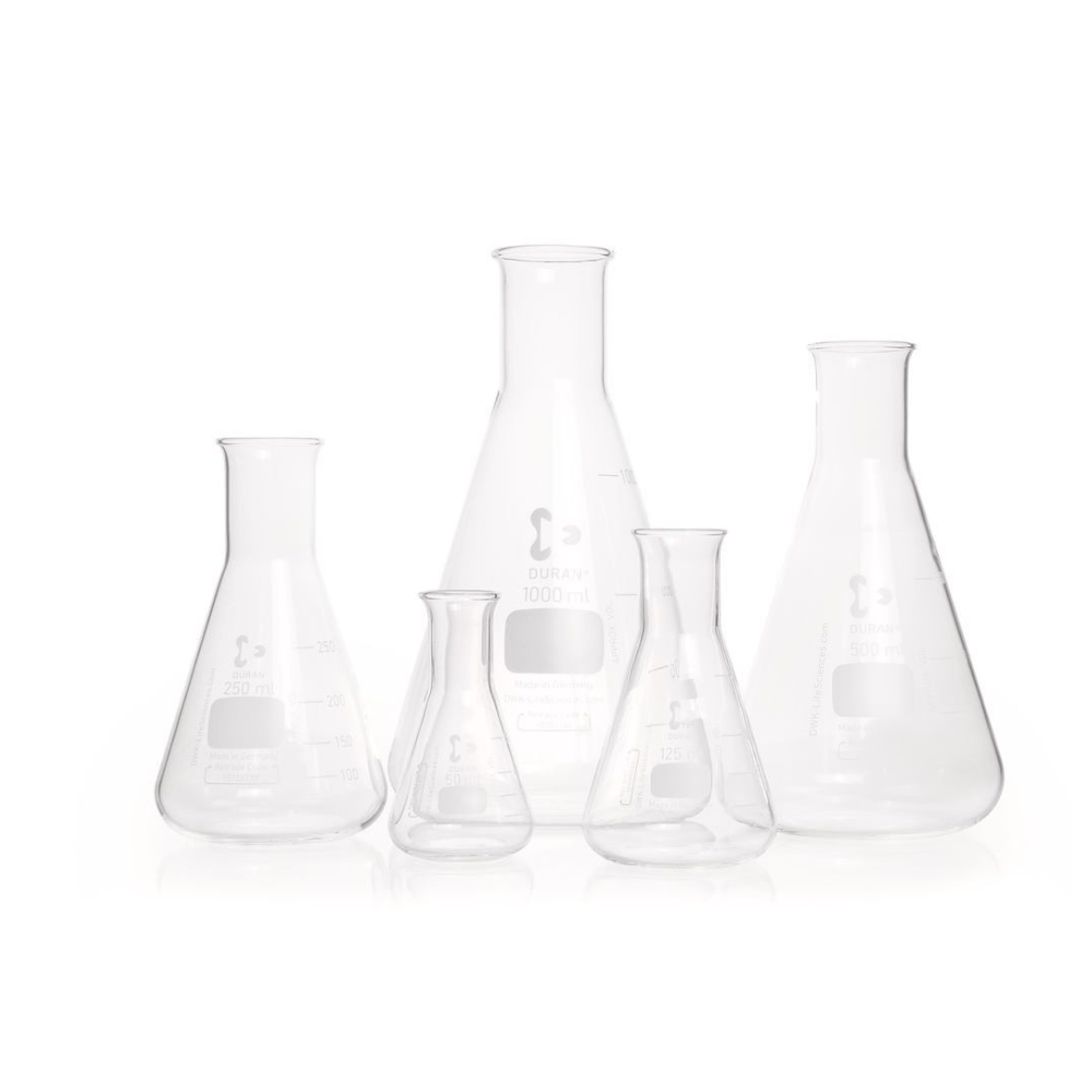 Erlenmeyer Flask Labu Kaca Laboratorium 3000 ml 3 L Narrow Neck Duran