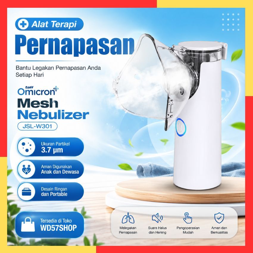 Terapi Pernafasan Asma Nebulizer Inhaler Atomizer Masker Anak Dewasa Portable Obat Pernapasan
