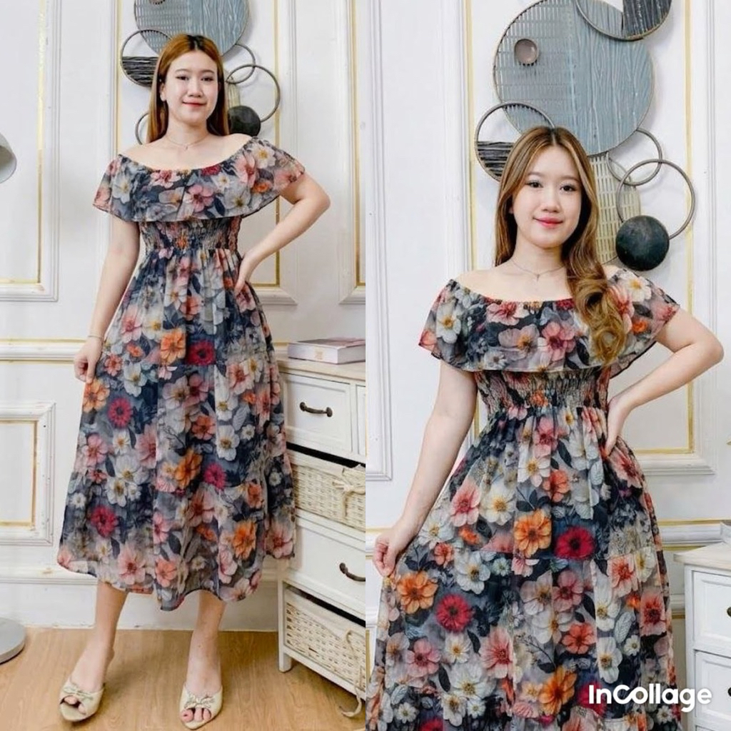 dress daster nora canna/sabrina/panjang/bumil busui/katun rayon