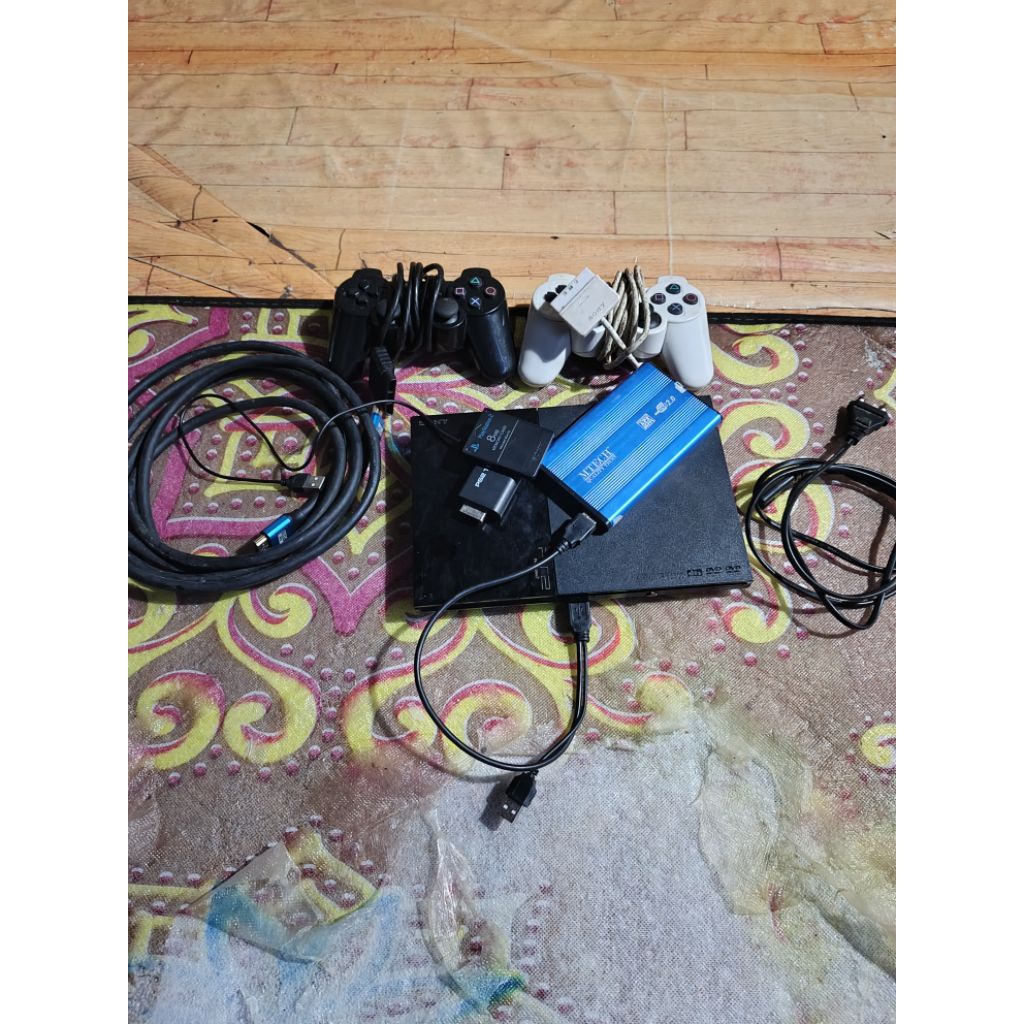 ps2 slim hdd eksternal 120gb full set second
