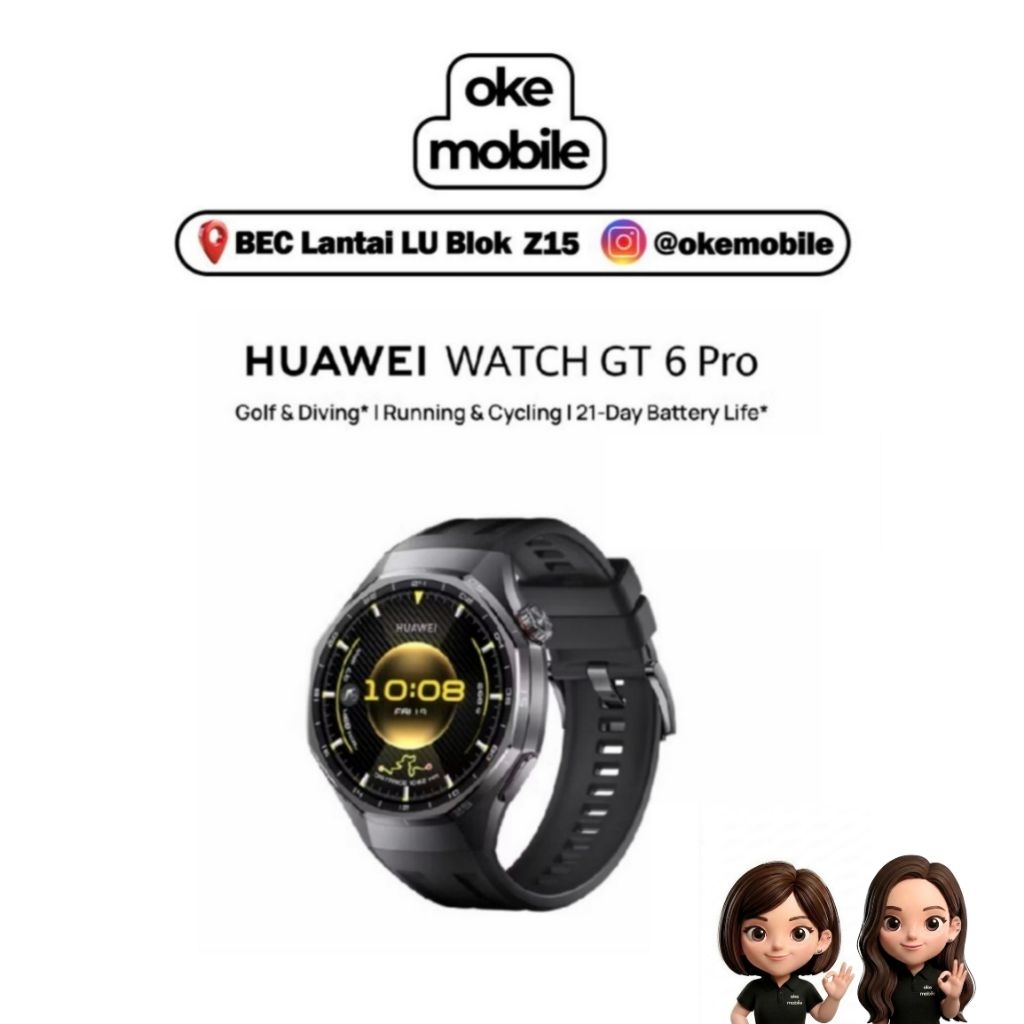 Huawei Watch GT6 Pro Black 46mm Garansi Resmi