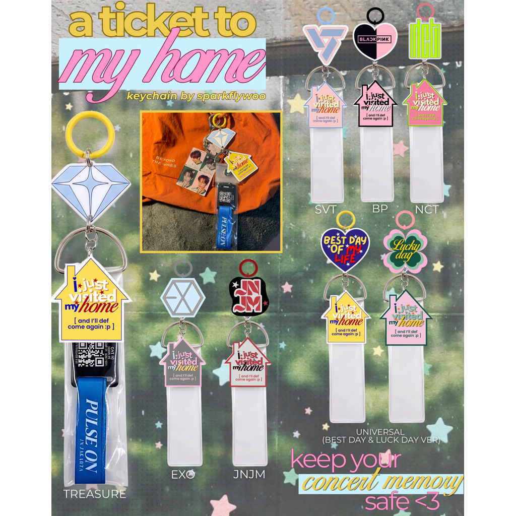 (PELUNASAN) a Ticket to My Home Keychain - gantungan kunci pelindung tiket konser TREASURE NCT SEVEN