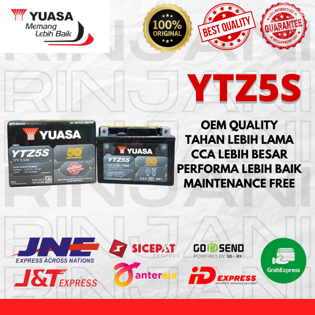 AKI MOTOR YUASA FULL KERING ORIGINAL YTZ5S FOR BEAT/VARIO/VIXION/MX NEW - AKI YUASA FULL KERING ORIG