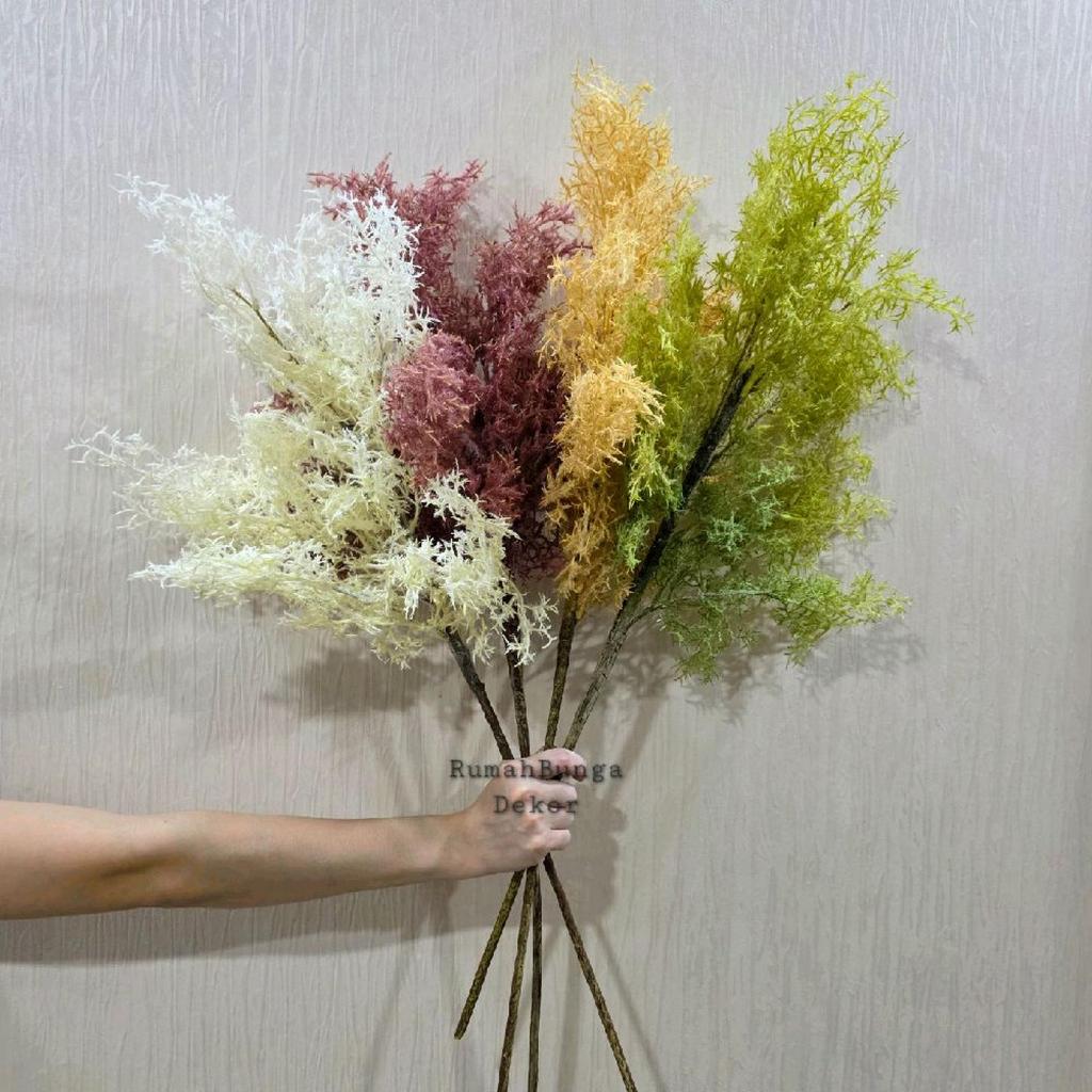Aksesoris Daun Asparagus Cemara Premium Artificial / Misty Smoke Bush Artificial ( Ada 4 Warna )