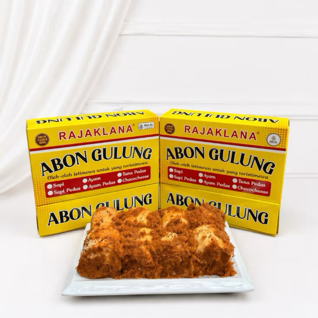 Abon Gulung Rajaklana Premium, Oleh-oleh Khas Jogja Ekslusif tanpa MSG,FREE BUBLE WRAP