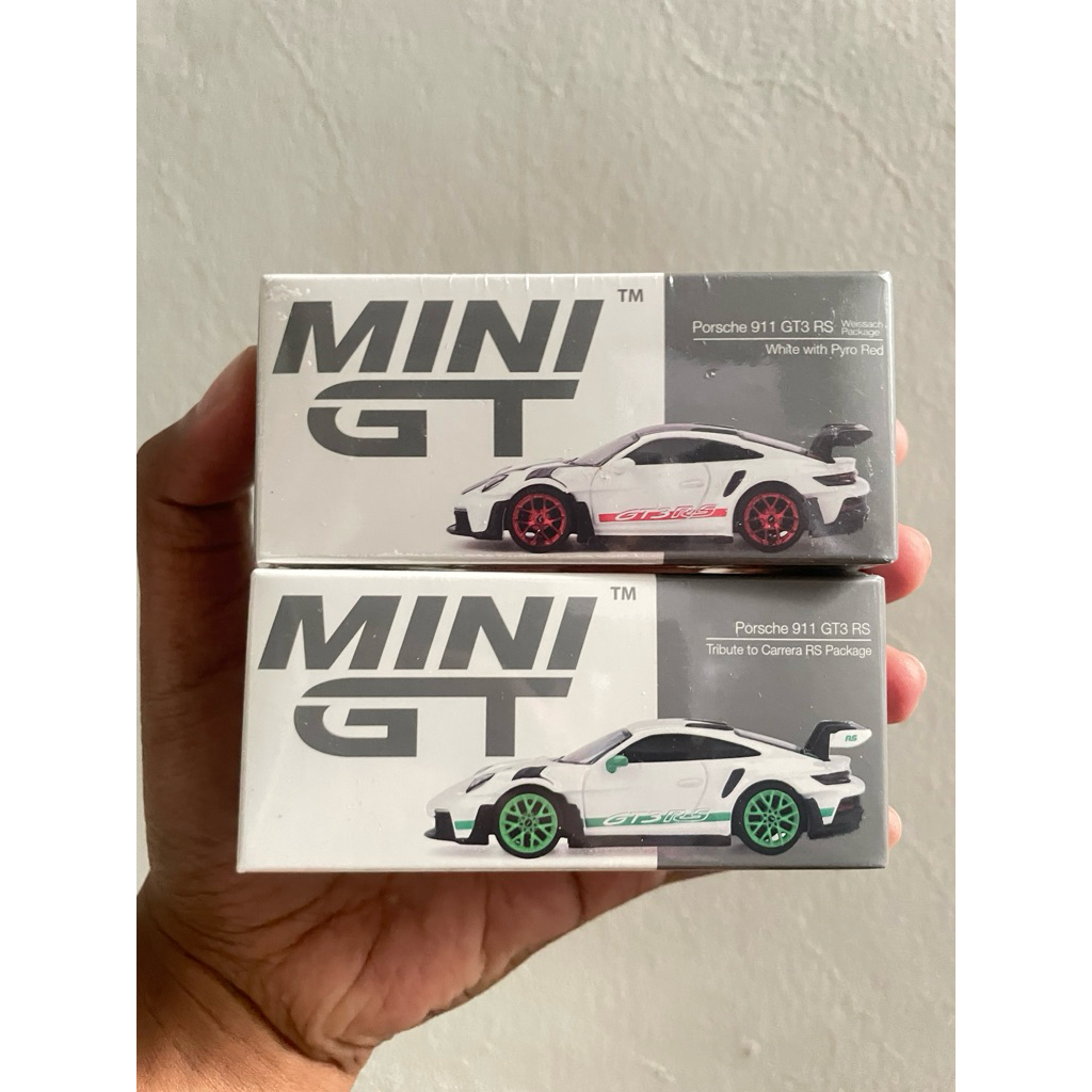 Paket 2 Mini GT Porsche 911 GT3 RS Red and Green Segel Sealed