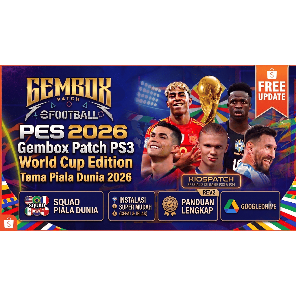 Gembox Patch PS3 World Cup Edition 2026 REV 2 - Update Squad Piala Dunia Terbaru Via Link GDrive