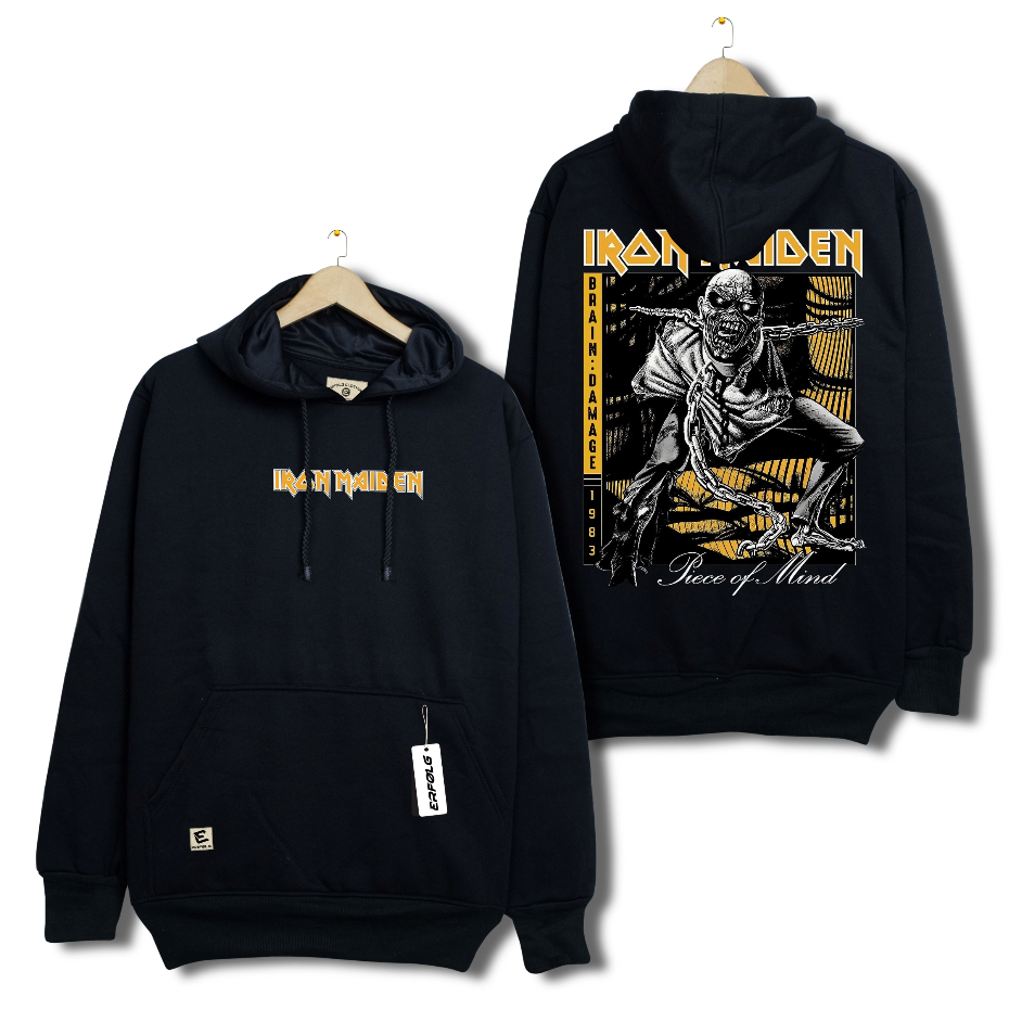 Sweater Hoodie Pria Sablon Depan Belakang Sweter Hodie Hitam Fleece Tebal Premium Distro Lokal Brand