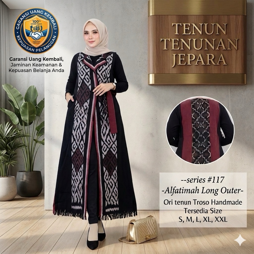 TERBARU ALFATIMAH LONG OUTER JUMBO LD 110 - LD 130 // ROMPI PANJANG SEMI GAMIS