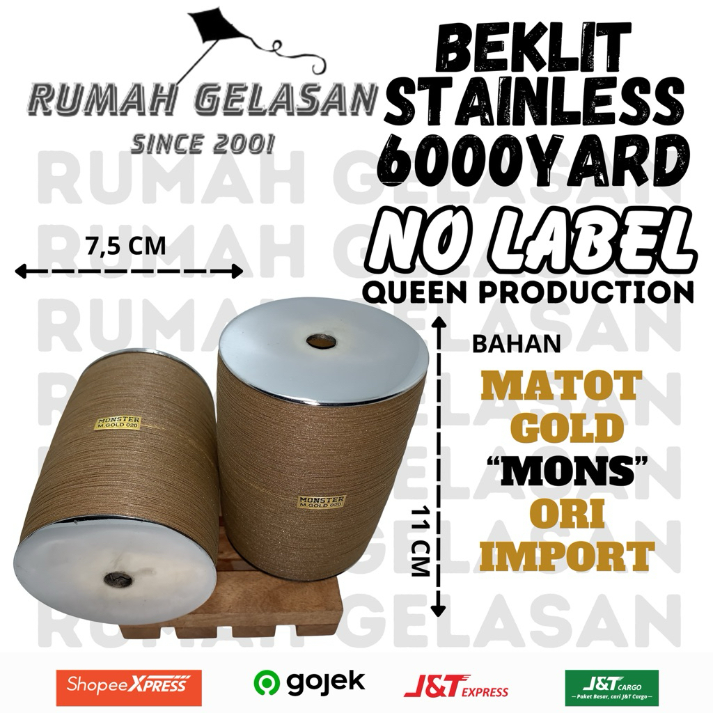 "PROMO" Gelasan MATOT GOLD "MONSTER" Import 6000Yard  STAINLESS STEEL  020 (Bahan Matot GOLD Monster