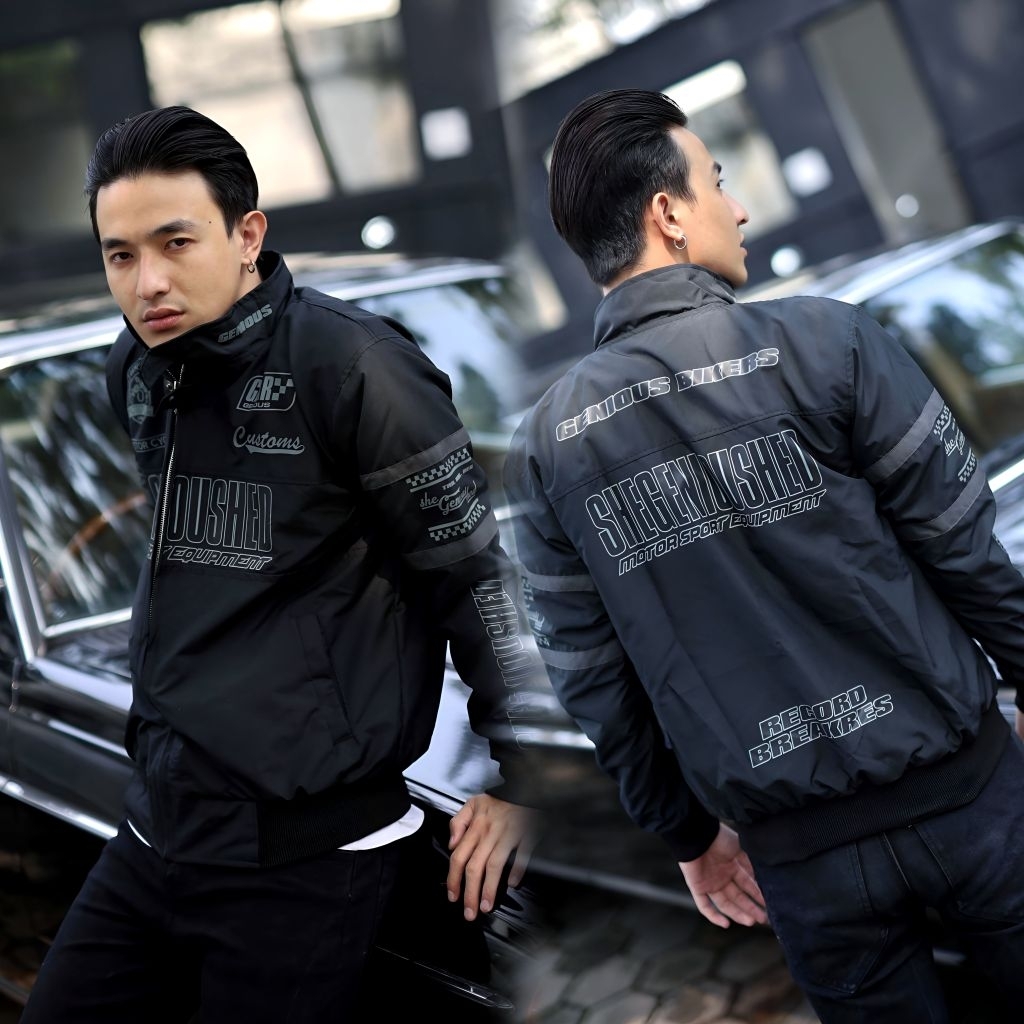 Genious Jaket Racing Nascar jacket Black Riders