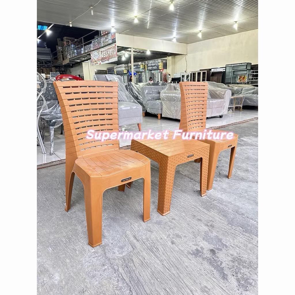 KURSI PLASTIK KURSI TAMU KURSI NAPOLLY SET 2 KURSI KRS 739 HORI + 1 MEJA MAPAN
