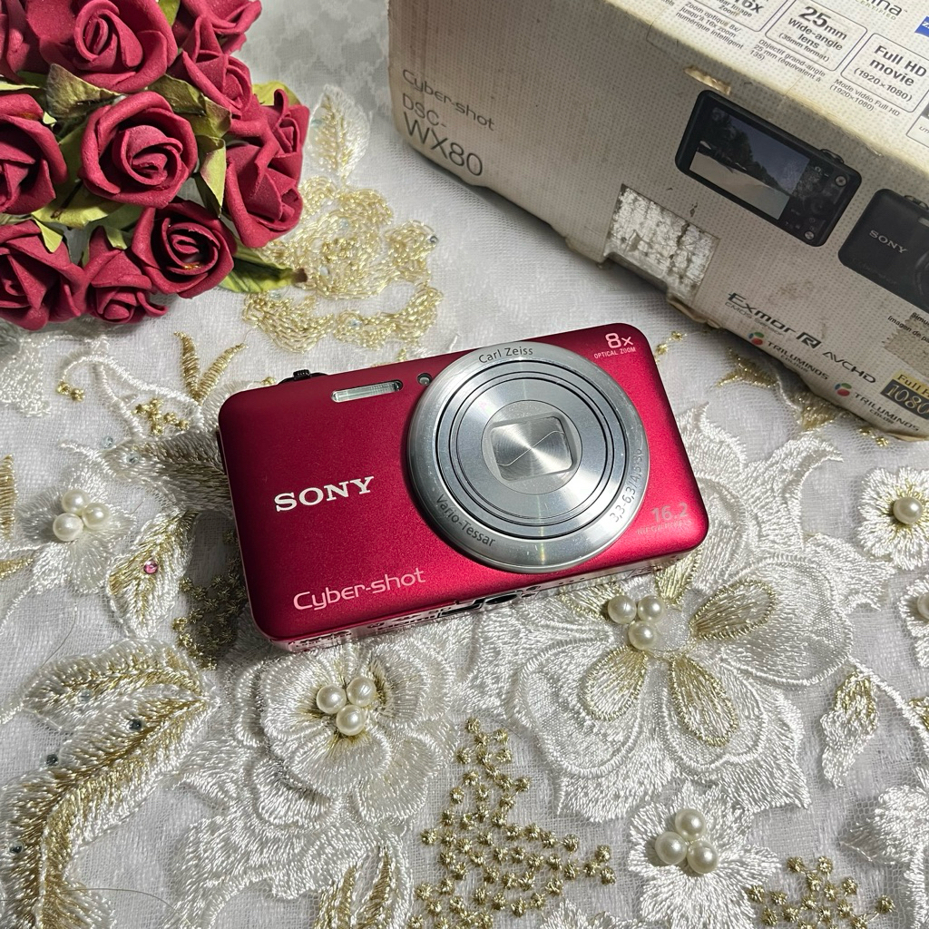 Digicam Sony WX80 Red Rouge Wifi