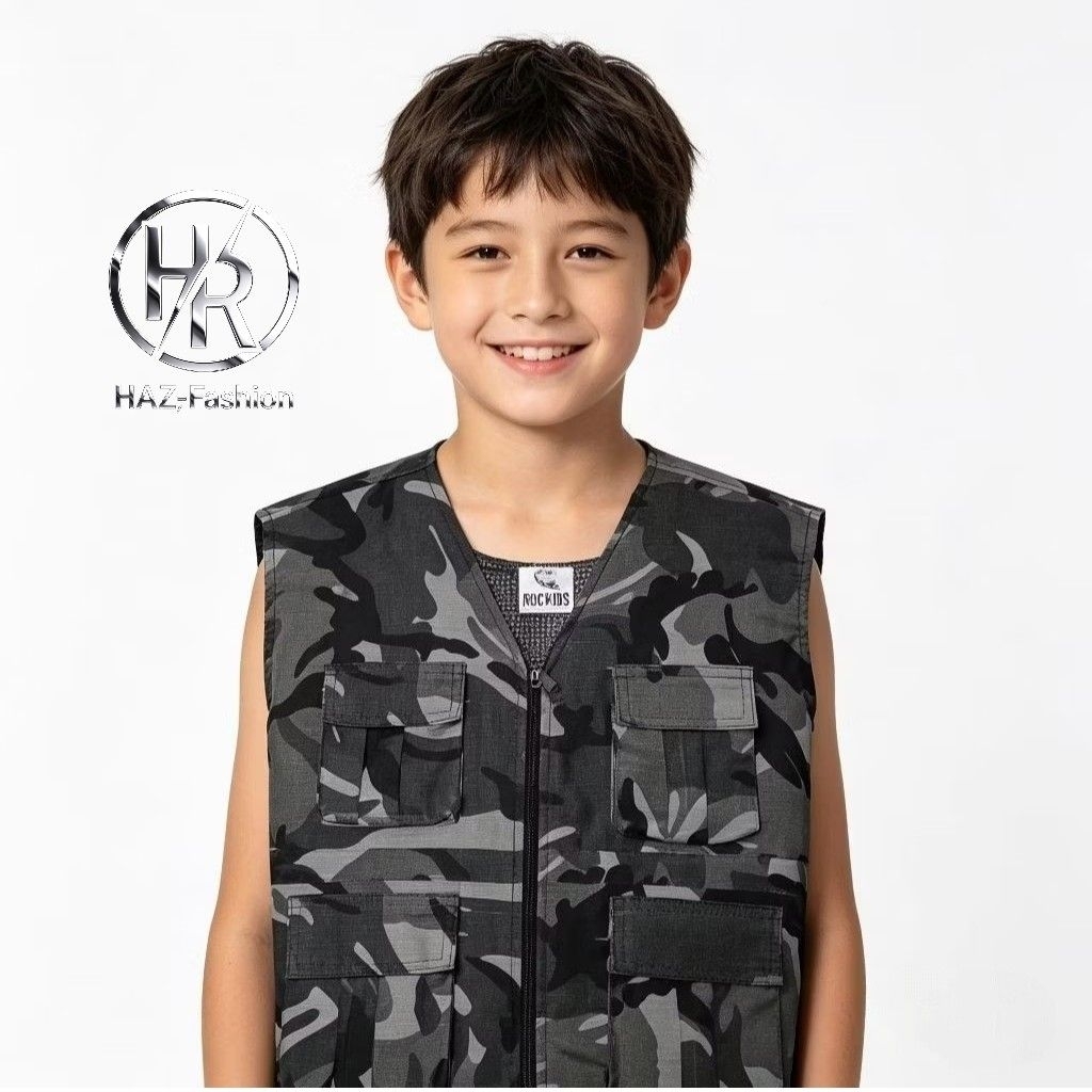 Rompi Vest Anak Motif Loreng / Rompi Army Anak Vest