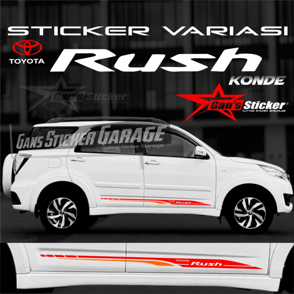 Premium Sticker Cutting Toyota Rush Aksesoris Eksterior Mobil Toyota Rush Konde