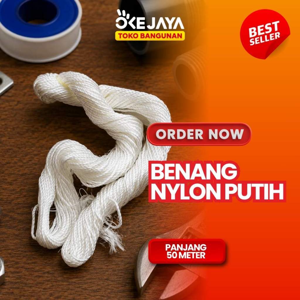 BENANG NILON D3 ECERAN CAP MARLIN / BENANG D3 / TALI NILON D3 PUTIH / BENANG NILON KECIL / BENANG LA