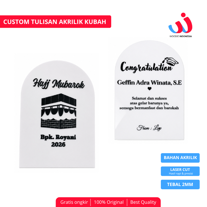 Akrilik Kubah Custom Tulisan Happy Graduation Ketebalan Akrilik 2mm